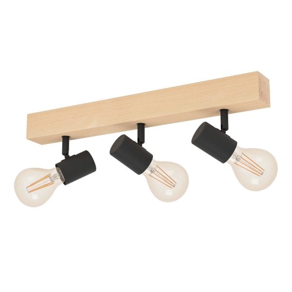 EGLO - BALKEN/3 E27 HOLZ/SCHWARZ 'TOWNSHEND 3'