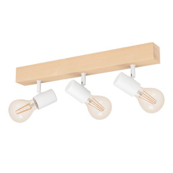 EGLO - BALKEN/3 E27 HOLZ/WEISS 'TOWNSHEND 3'
