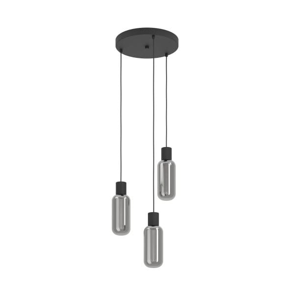 EGLO - HL/3 E27 SW/HOLZ/GRAU-TRANSP.'MAJONE'