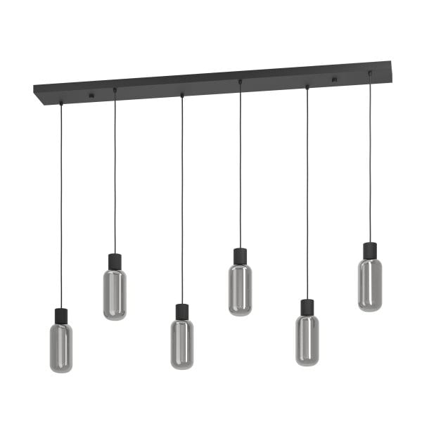 EGLO - HL/6 E27 SW/HOLZ/GRAU-TRANSP.'MAJONE'