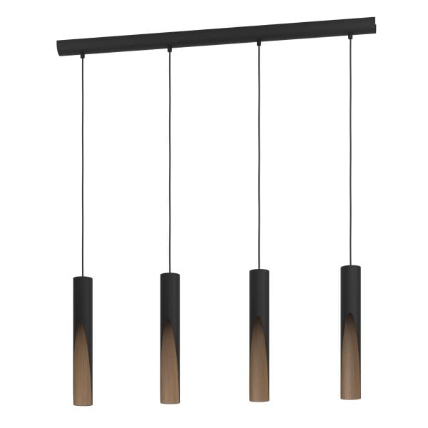 EGLO - HL/4 GU10 SCHWARZ/HOLZ 'BARBOTTO'