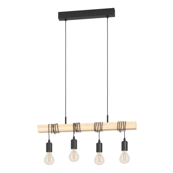EGLO - HL/4 SCHWARZ/HOLZ 'TOWNSHEND'
