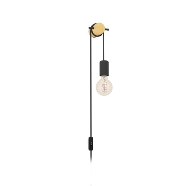 EGLO - WL/1 E27 SCHWARZ/HOLZ 'BUDDON'