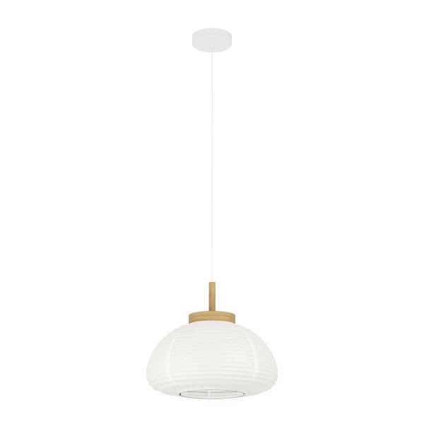 EGLO - HL/1 E27 STAHL HOLZ PAPIER WEISS BRAUN 'SUMMERHILL'