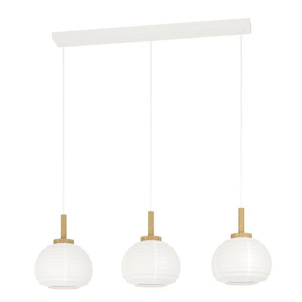 EGLO - HL/3 E27 STAHL HOLZ PAPIER WEISS BRAUN 'SUMMERHILL'