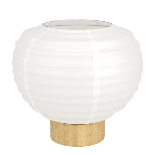 EGLO - TL/1 E27 STAHL HOLZ PAPIER WEISS BRAUN 'SUMMERHILL'
