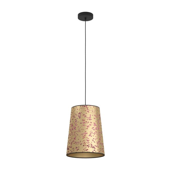 EGLO - HL/1 E27 SCHWARZ PAPIER MIT ROSENBLÜTEN GOLD PINK 'CASTUERA'