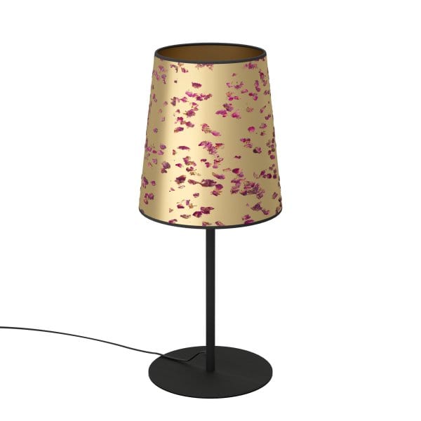 EGLO - TL/1 E27 SCHWARZ PAPIER MIT ROSENBLÜTEN GOLD PINK 'CASTUERA'