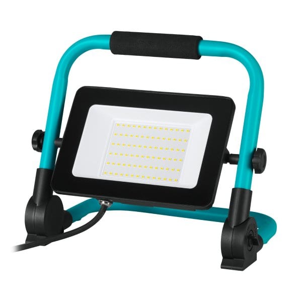 EGLO - LED-WORK-LIGHT 248X185X310 50W/4500KLM, 4000K/IP65 , 220-240 V, 50HZ - TÜRKIS/SCHWARZ - Kabel 2M