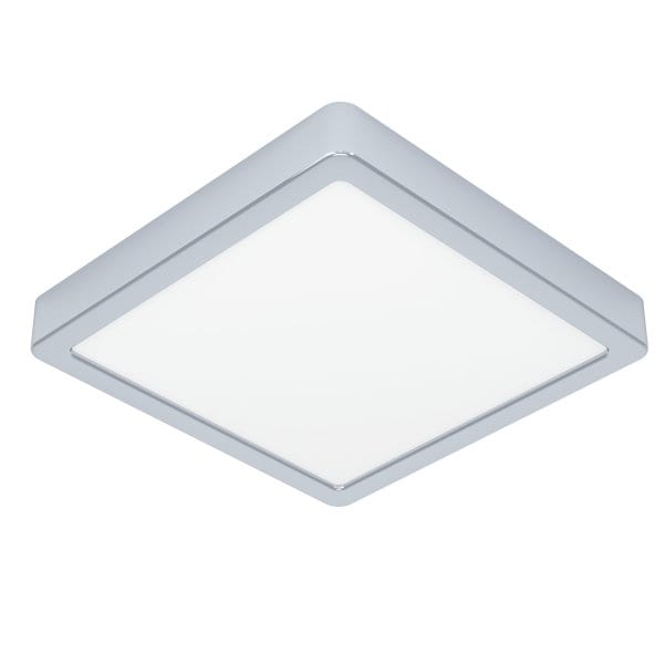 EGLO - LED-AUFBAU DL 220x220MM CHROM 11W-1500LM/ 2700K-4000K-6000K DIP SWITCH  'FUEVA 6' IP44