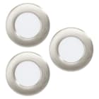 EGLO - SET 3XLED-EINBAUSP.Ø86 SATIN-NICKEL 3x3.5W-1560LM/2700K-4000K-6500K DIP SWITCH 'FUEVA 6'