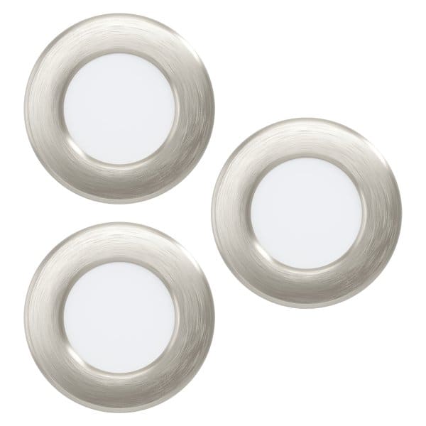 EGLO - SET 3XLED-CCT/RGB+TW EINBAUSP.Ø86 SATIN-NICKEL 3x3.5W-1560LM 'FUEVA 6' - IP44