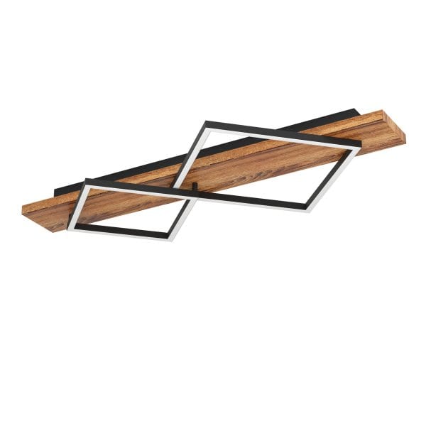 EGLO - LED-DL/2 SCHWARZ/HOLZ RUSTIKAL 'BOYAL'