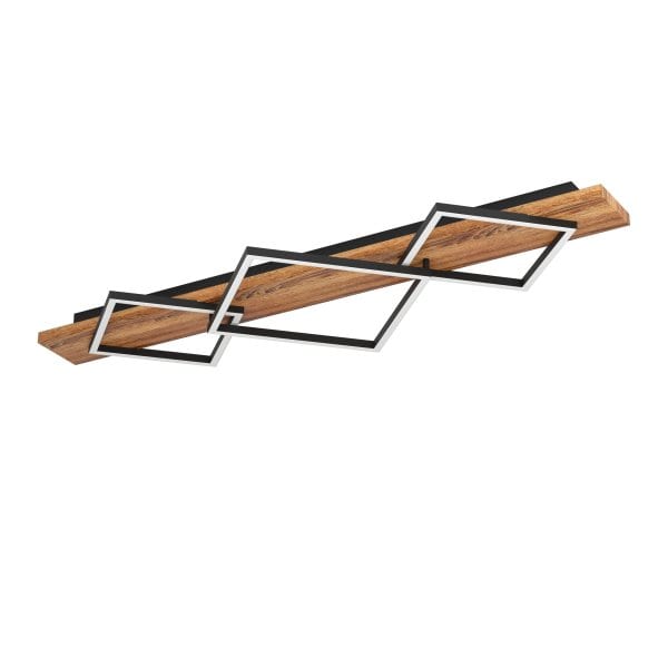 EGLO - LED-DL/3 SCHWARZ/HOLZ RUSTIKAL 'BOYAL'