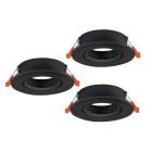 EGLO - 3XEINBAUSPOT GU10 Ø90 SCHWARZ 'BARRANCO'