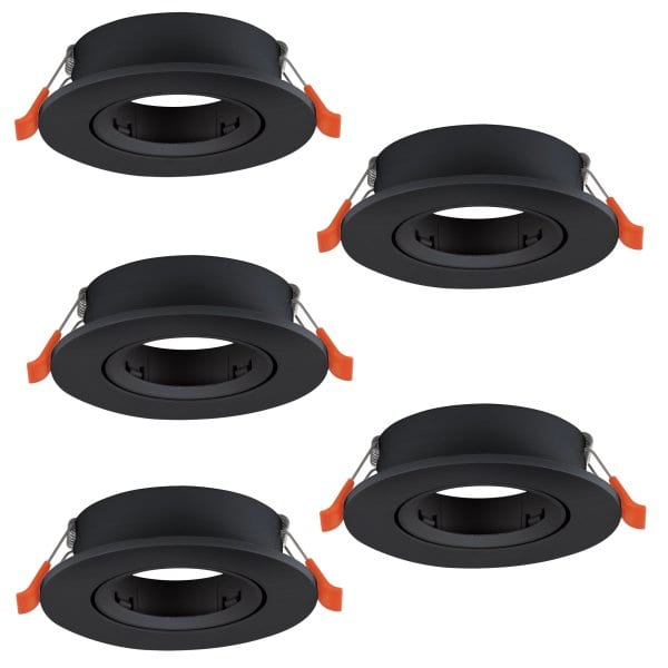 EGLO - 5XEINBAUSPOT GU10 Ø90 SCHWARZ 'BARRANCO'