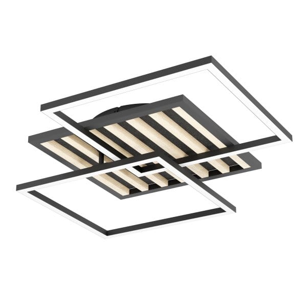 EGLO - DL LED SCHWARZ/HOLZ L530 'CEMBRANO'
