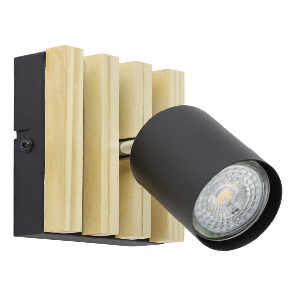 EGLO - WL/DL/1 GU10 SCHWARZ/HOLZ/FILZ 'CEMBRANO