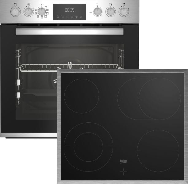 BEKO WW - Einbauherdset 3D 9BA 72L Pyr+Glask.Kochf Zwkr.Bräterz. A+ ed