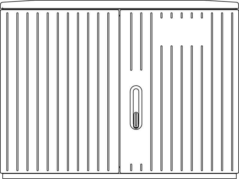 ELSTA - Polyesterschrank KVS X2 F6 850/320 RAL 7035 - leer