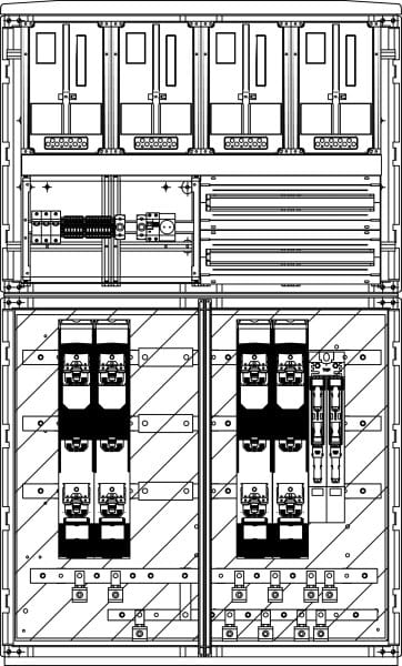 ELSTA - Messwandler MW F 400A-HV 2x400ELK - 2x400L+2x160L Netz B