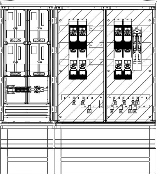 ELSTA - Messwandler MW IN 600A-HV 2x630ELK - 630L+400L+2x160L Netz B