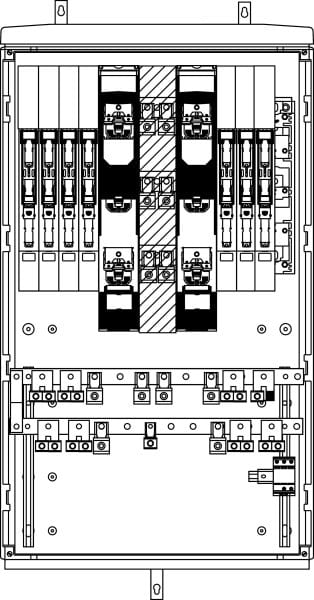 ELSTA - Vorzählerkasten VZK A5 1350 Cu/DV240 2x400L 6x160L ÜA(3)B/C ZAU BB Netz NÖ