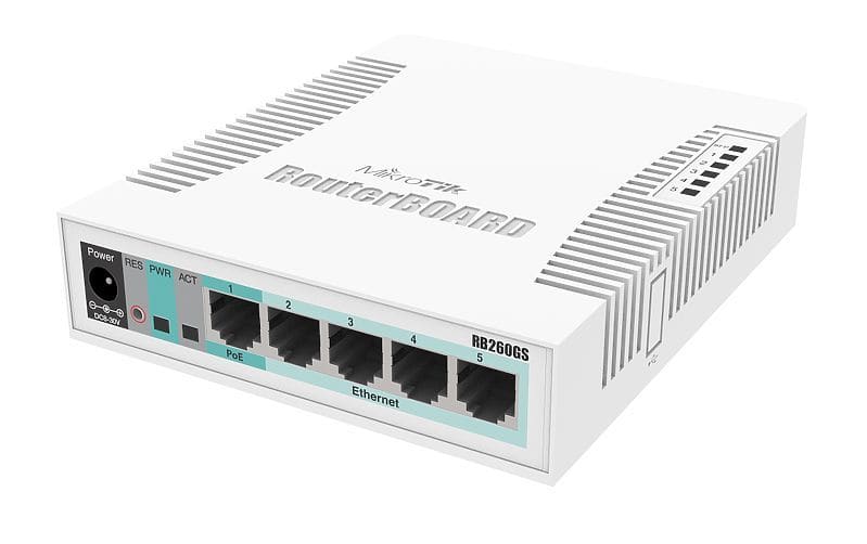 MIKROTIK - Desktop Gigabit Switch 5x10/100/1000 1xSFP PoE-In managed