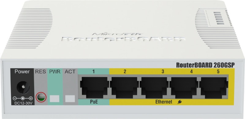 MIKROTIK - Desktop Gigabit PoE Switch 5x10/100/1000 1xSFP PoE-In manag.