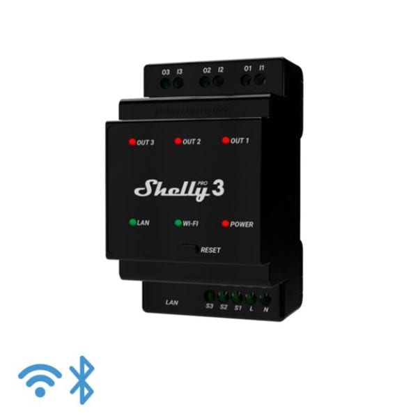 SHELLY - Shelly · Hutschiene · Pro 3 · Relais · max. 48A · WLAN