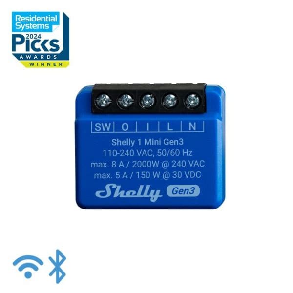 SHELLY - Shelly · Unterputz · 1 Mini Gen. 3 · Relais · max 8A · BT