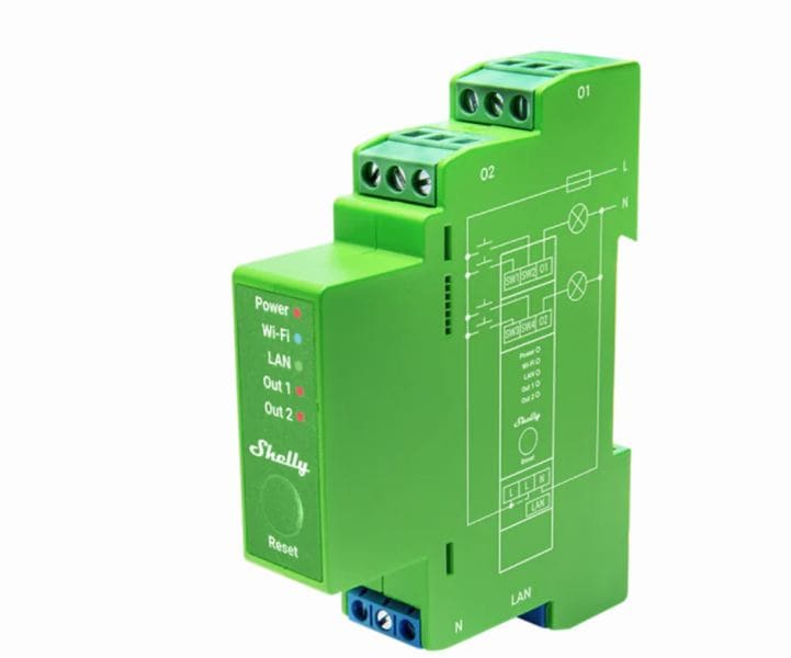 SHELLY - Shelly · Hutschiene · Pro Dimmer 2PM · LEDs + Glühbirnen