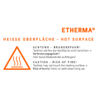 ETHERMA - Aufkleber für LAVA Infrarotheizungen: Heiße Oberfläche