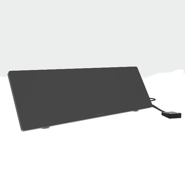 ETHERMA - Arbeitsplatzheizung unter Schreibtisch, 60x20cm 90W Schwarz Timer 230V