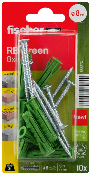FISCHER AUSTRIA - Regalbefestigung RB Green 8x40 K (10)