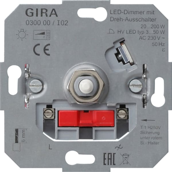 GIRA - LED-Dimmeins. 20 - 200 W Dreh-Aus Einsatz