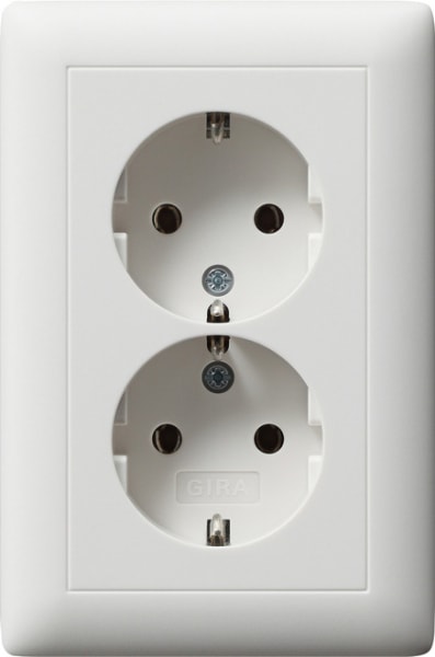 GIRA - SCHUKO 2f Vollpl. f. Gerätedose 1,5f Standard 55 Reinweiß m