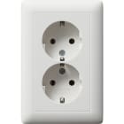 GIRA - SCHUKO 2f Vollpl. f. Gerätedose 1,5f Standard 55 Reinweiß m