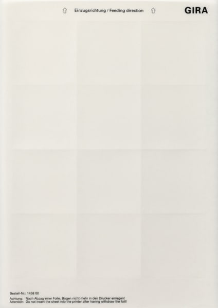 GIRA - Beschriftungsbögen 62 x 62 mm Zubehör