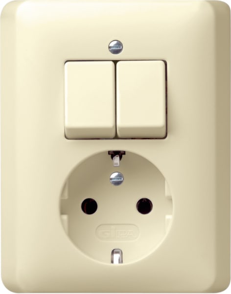 GIRA - Kombi Serien/SCHUKO Vollpl. Standard 55 Cremeweiß