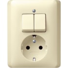 GIRA - Kombi Serien/SCHUKO Vollpl. Standard 55 Cremeweiß