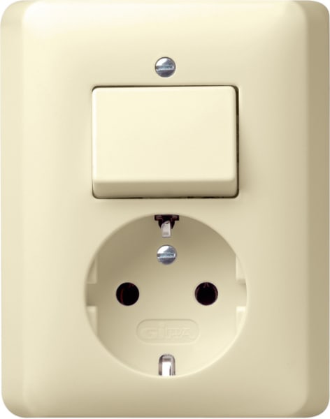 GIRA - Kombi AusWe/SCHUKO Vollpl. Standard 55 Cremeweiß