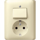 GIRA - Kombi AusWe/SCHUKO Vollpl. Standard 55 Cremeweiß