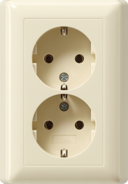 GIRA - SCHUKO 2f Vollpl. f. Gerätedose 1,5f Standard 55 Cremeweiß