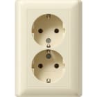 GIRA - SCHUKO 2f Vollpl. f. Gerätedose 1,5f Standard 55 Cremeweiß