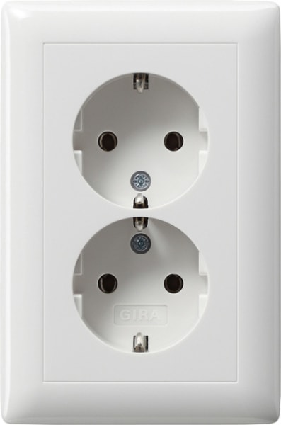 GIRA - SCHUKO 2f Vollpl. f. Gerätedose 1,5f Standard 55 Reinweiß