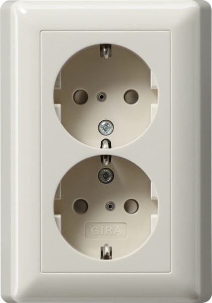 GIRA - SCHUKO 2f SH + Vollpl. System 55 Cremeweiß