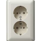 GIRA - SCHUKO 2f SH + Vollpl. System 55 Cremeweiß