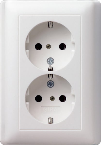 GIRA - SCHUKO 2f SH + Vollpl. System 55 Reinweiß