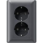 GIRA - SCHUKO 2f SH + Vollpl. System 55 Anthrazit